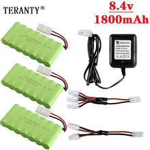 Bateria recarregável ni-mh 8.4v 1800mah + carregador 8.4v, para carro, tanque de brinquedo, trem, barco, arma, aa 8.4v 2024 - compre barato