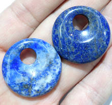 2020 quente 30mm pedra natural lazuli cristal de quartzo aventurine donut charme pingente para diy jóias fazendo colar masculino mulher 8 pçs 2024 - compre barato