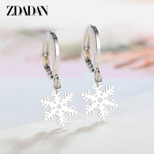 ZDADAN Genuine 925 Sterling Silver Snowflake Drop Earrings For Women Wedding Jewelry 2024 - buy cheap