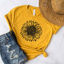 Sunflower Fashion Graphic Shirt Aesthetic Cotton Women Tshirts Short Sleeve Casual Tees O Neck streetwear Unisex Female Clothing 2024 - buy cheap