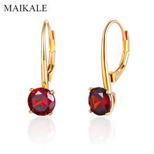 MAIKALE Simple Multicolor Cubic Zirconia Stud Earrings Gold Silver Color Plated Copper CZ Earrings for Women Jewelry Trendy Gift 2024 - buy cheap