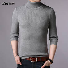 Liseaven Men Turtleneck Sweaters Warm Winter Casual Pullovers Pull Homme Sweater Men's Clothing 2024 - buy cheap