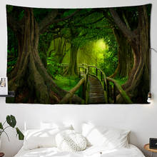 Nature Wall Tapestry Tree Forest Starry Sky Psychedelic Carpet Wall Cloth Tapestries Tenture Hippie Tree Mandala Tapiz Landscape 2024 - buy cheap