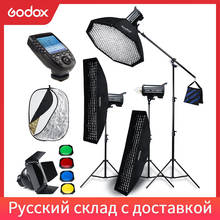 Godox QT400II 3x 400WS Built-in Wireless X System Studio High Speed Flash Lighting Kit with Xpro Trigger,Light Stand,Boom Arm 2024 - buy cheap