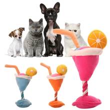 Милая собака мороженое игрушки Щенок Плюшевые игрушки писк для маленькие собаки, питомцы кошка чистки резинка для жевания жевательные игрушки розовый/синий товары для домашних животных 2024 - купить недорого
