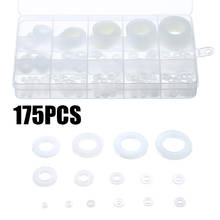 175PCS White Nylon Flat Washer Set  M2-M18 Flat Spacer Seals Washer Gasket Ring Insulated Water Pipe Leakproof Flat Washer 2024 - buy cheap