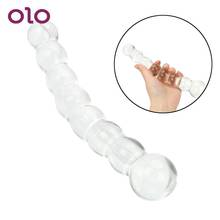OLO 8 Beads Crystal Anal Plug Prostate Massager Glass Butt Plug Sex Toys for Women Sex Products 2024 - buy cheap