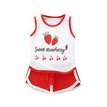 Baby Boy Girl Clothes Sets Summer Baby Toddler Print Vest T-shirt Shorts 2 pieces  Kids Children  Clothing Suits  9M-5T A0151 2024 - buy cheap