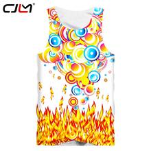 CJLM-Camiseta sin mangas colorida para hombre, con personalidad impresa en 3D, anillo de llama, Spandex, gran oferta 2024 - compra barato