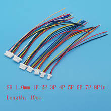 Conector de cabo jst sh 5 peças, 2/3/4/5/6/6/3/4 pinos sh1.0 plugue terminal único/duplo comprimento da linha eletrônica 10cm 28awg 2024 - compre barato