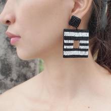 Handmade Square Bead Dangle Earrings Far Women Bohemia Resin Bead Drop Earrings Jewelry Accessories 2020 UKEN 2024 - buy cheap