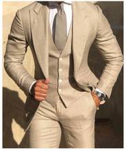 New Arrival Costume Plaid checkered Men's 3 Piece Set Wedding Party Fashion Gentleman Suits Summer Blazers(Jacket+Pants+Vest) 2024 - buy cheap