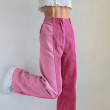 Pantalones de pana de algodón para mujer, ropa de calle a la moda, Estilo Vintage Harajuku, de cintura alta y pierna ancha, color marrón, Y2K 2024 - compra barato