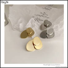 Brincos de nicho feminino, design de duas peças, com folhas, joia, presente de festa, acessórios de moda minimalista franceses 2024 - compre barato