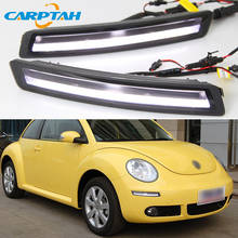 Car LED Daylihgts DRL For Volkswagen VW Beetle 2007 2008 - 2010 Yellow Turn Signal Daytime Running Lights Day Driving Headlamp 2024 - buy cheap