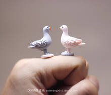 Boneco miniatura de pássaros cinza pombos, acessórios para decoração jardim das fadas figuras de ação brinquedos 2024 - compre barato