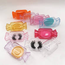 Custom Suitcase Eyelash Packaging Candy Lash Case Empty Box with Round Tray Holographic Bags 2024 - buy cheap