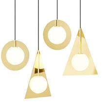 Luminária led pós-moderna, luminária suspensa com lustre dourado, em cores bolha, para sala de jantar 2024 - compre barato