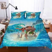 Disney moana jogo de cama capa edredão único gêmeo tamanho do rei quarto decoração dos desenhos animados menino meninas crianças presentes cama 2024 - compre barato