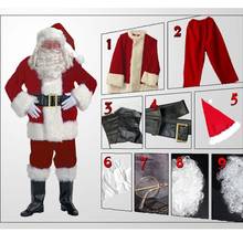 Disfraz de Papá Noel para adultos, ropa roja de Navidad, traje de lujo, conjunto completo de trajes de Navidad 2024 - compra barato