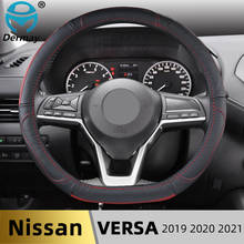 for Nissan Versa 2019 2020 2021 Genuine Leather Car Steering Wheel Cover Cowhide Durable Auto Accessories 2024 - buy cheap