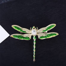 New Luxury Insect Zircon Gold Color Women Brooches Bling Crystal Dragonfly Brooch Pin Clothes Bag Scarf Dress Accessories broche 2024 - buy cheap