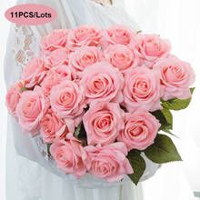 11pcs/Lots Artificial Flowers Rose Branch Fake Plant Floral Pink Champagne Red Rose Silk Bouquet For Home Decor Wedding Table 2024 - buy cheap