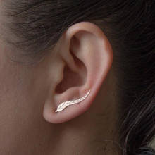 SMJEL New Fashion Jewelry Earings Feather Women Stud Earrings Bohemian Leaves Ear Climbers Botanical Earings Accessories gifts 2024 - buy cheap