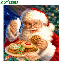 AZQSD-pintura de diamantes de Papá Noel, bricolaje, regalo hecho a mano, bordado de diamantes, Kits de punto de cruz de dibujos animados, costura 2024 - compra barato