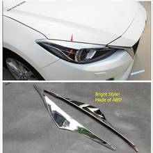Yimaautollantas-Kit de reparación Exterior para Mazda 3, 2014, 2015, 2016, faros delanteros cromados, lámpara, cejas, párpado, tira, cubierta embellecedora 2024 - compra barato