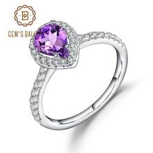 Женское кольцо из серебра 925 пробы, романтическое обручальное кольцо с натуральным аметистом фиолетового цвета, ювелирное изделие, 1,08ct 2024 - купить недорого