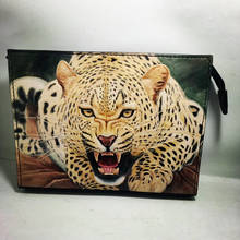 Boutique Handmade Men Vegetable Tanned Leather Bag Money Holder Leopard Clutch Purse Cigarette Pocket Man Clutches Envelope 2024 - buy cheap