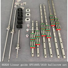 Guia de cnc hgr20 com 3 eixos e 4aixs, guia linear com 20mm para roteador cnc, hgh20, 16mm, parafuso esférico, sfu1605/1610 2024 - compre barato