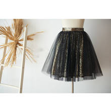 Shiny Sequin Tulle Skirt Layered Short 2020 falfas Tulle Skirt To Party Female Tulle Skirts Real Picture 2024 - buy cheap