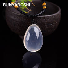 Colar de quartzo com pingente em forma de ovo, cristal branco natural, presente de pedras preciosas para cura 2024 - compre barato