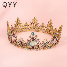 QYY Crystal Crown Gold Color Rhinestone Tiaras and Crowns Hair Jewelry Accessories for Women Party Headpiece Headwear Gift 2024 - buy cheap