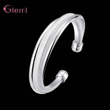 Fashion Trendy 925 Sterling Silver Open Cuff Bracelets For Women Vintage Jewelry Luxury Bracelet Birthday Gift Bijoux 2024 - buy cheap