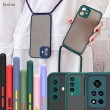 Strap Necklace Lanyard Phone Case for Huawei P Smart 2021 Y7A P40 P30 P20 Lite Y5P Y7P Y6P Honor 9X 9S V30 X10 20 Matte Cover 2024 - buy cheap