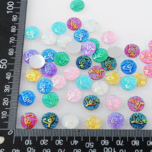BOLIAO 80Pcs 12mm (0.47In) Round Shape  "Love" Resin  AB Color Rhinestone Flatback Clothes Home Holiday Decoration Glue Not Hole 2024 - buy cheap