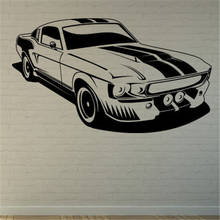 Pegatina de pared de coche de gran tamaño, Mustang Shelby Muscle, calcomanía de arte para pared, calcomanías con cita, decoración del hogar para sala de estar, Ur 2024 - compra barato