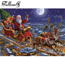 FULLCANG Santa's sleigh full square/round drill 5d diy diamond embroidery rhinestones painting diamond mazayka Christmas FC1907 2024 - buy cheap