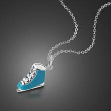 Personality Design Blue Skates Pendant Necklace 100% 925 Sterling Silver Woman New Creative Choker Charm Jewelry Gift 2024 - buy cheap