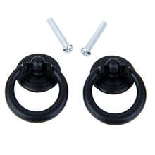 2 x Retro Single Hole Knob Door Bin Dresser Wardrobe Cabinet Ring Pull Handle Black 2024 - buy cheap