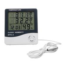 Temperature Humidity Meter with Alarm Clock Electronic Indoor Outdoor Weather Tester Digital LCD Thermometer Hygrometer 2024 - buy cheap