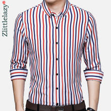 2022 New Long Sleeve Men Social Shirt Spring Streetwear Casual Striped Shirts Dress Mens Slim Regular Fit Clothes Fashions 4133 2024 - buy cheap