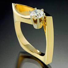 RongXing-anillos de boda de circón redondo blanco para mujer, moda Vintage, oro amarillo, lleno de piedra de CZ, joyería geométrica para mujer 2024 - compra barato