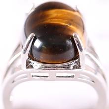 1Pcs Ring Jewelry For Women Gift Natural Stone Oval Cabochon CAB Bead Gold Tiger's Eye Adjustable Finger Ring K159 2024 - buy cheap