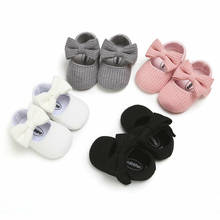 Детская обувь для девочек Pudcoco, обувь для принцессы для новорожденных девочек с бантом и мягкой подошвой, повседневная обувь для малышей 0-18 месяцев 2024 - купить недорого