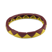 Pulseira triangular com telhas e miçangas, bracelete estilo punk tibetano, joia de declaração, presente artesanal para namorada 2024 - compre barato