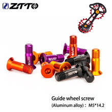 2pcs Bike M5 Aluminum Alloy Guide Wheel Screw Rear Derailleur Jockey Wheel Screws Pulley Guide Wheel Fixed Bolts MTB Road Parts